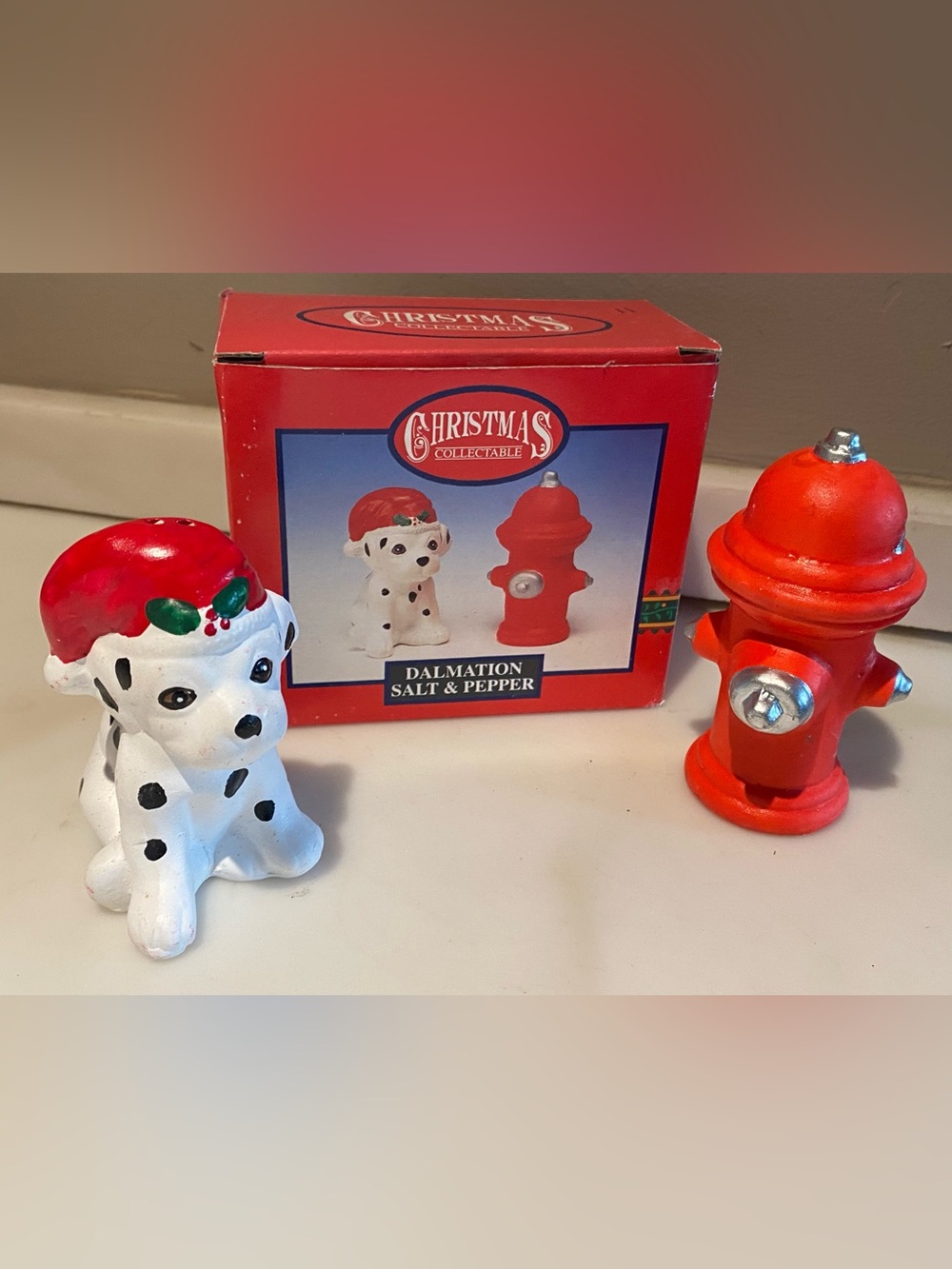 Christmas Dalmatian & Fire Hydrant Salt & Pepper Set